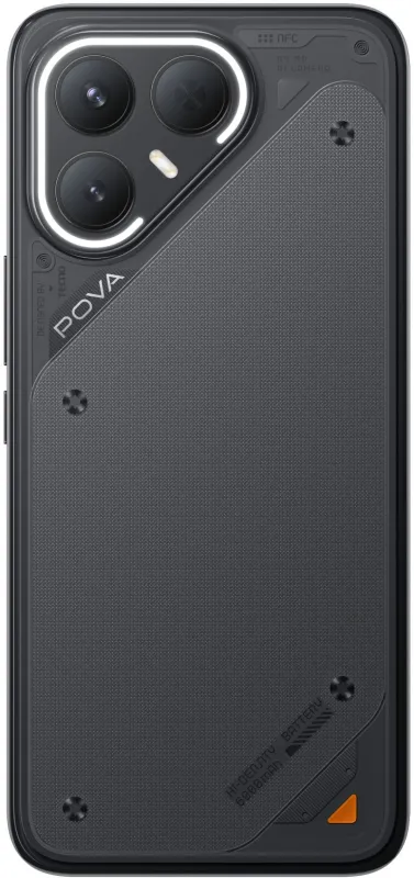 Смартфон Tecno POVA 7 Pro 5G 256Gb 12Gb черный моноблок 3G 4G 6.8" 1080x2460 Android 14 50Mpix 802.11 a/b/g/n/ac NFC GPS GSM900/1800 Protect