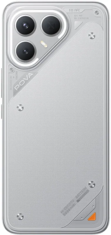 Смартфон Tecno POVA 7 Pro 5G 256Gb 8Gb серый моноблок 3G 4G 6.8" 1080x2460 Android 14 50Mpix 802.11 a/b/g/n/ac NFC GPS GSM900/1800 Protect