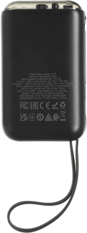 Мобильный аккумулятор Hoco J157 10000mAh 2A черный (62055)