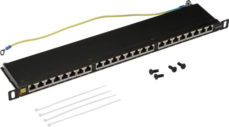 Патч-панель Lanmaster LAN-PPC24S6A 19" 0.5U 24xRJ45 кат.6A STP