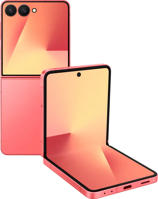 Смартфон Samsung SM-F766B Galaxy Flip7 512Gb 12Gb коралловый раскладной 3G 4G 1Sim 6.9" 1080x2520 Android 16 50Mpix 802.11 a/b/g/n/ac/ax/be NFC GPS GSM900/1800 GSM1900 Protect