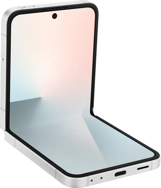 Смартфон Samsung SM-F761B Galaxy Flip7 FE 128Gb 8Gb белый раскладной 3G 4G 1Sim 6.7" 1080x2640 Android 16 50Mpix 802.11 a/b/g/n/ac/ax NFC GPS GSM900/1800 GSM1900 Protect