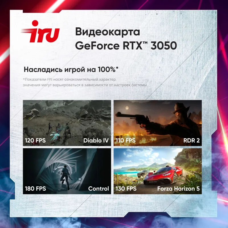 ПК IRU Tactio 320A5GE MT Ryzen 5 5500 (3.6) 16Gb SSD512Gb RTX3050 6Gb без ОС GbitEth 500W черный (RUS) (2116790)