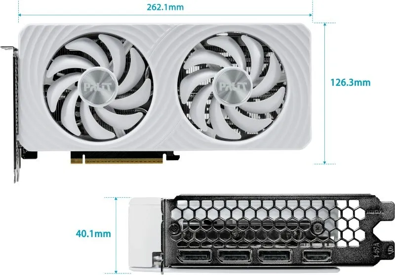 Видеокарта Palit PCI-E 5.0 PA-RTX5060Ti WHITE OC NVIDIA GeForce RTX 5060TI 8Gb 128bit GDDR7 2407/28000 HDMIx1 DPx3 HDCP Ret