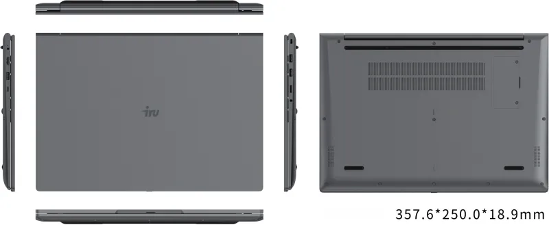 Ноутбук IRU Tactio 16ALB Core i5 1235U 16Gb SSD256Gb Intel UHD Graphics 16" IPS FHD (1920x1080) Windows 11 Pro grey WiFi BT Cam 4830mAh (2110207)