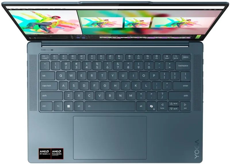 Ноутбук Lenovo Yoga Pro 7 14ASP10 Ryzen AI 9 365 32Gb SSD1Tb AMD Radeon 880M 14.5" OLED 3K (2944x1840) без ОС turquoise WiFi BT Cam (83LX000RRK)
