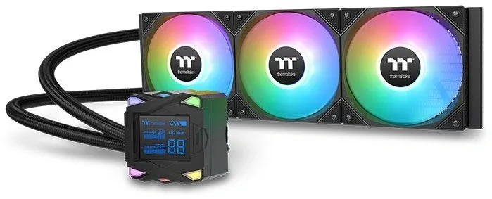 Система водяного охлаждения Thermaltake LA360-S ARGB Soc-AM5/AM4/1200/1700/1851 черный 4-pin 38.35dB Al+Cu LCD 360W Ret (CL-W462-PL12SW-A)
