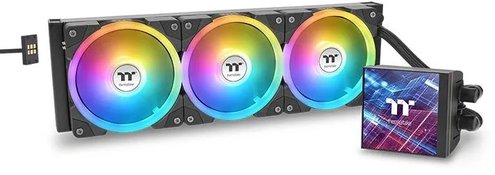 Система водяного охлаждения Thermaltake MAGFloe 420 Ultra ARGB Soc-AM5/AM4/1200/1700/1851 черный 4-pin 34.5dB Al+Cu LCD Ret (CL-W451-PL14SW-A)