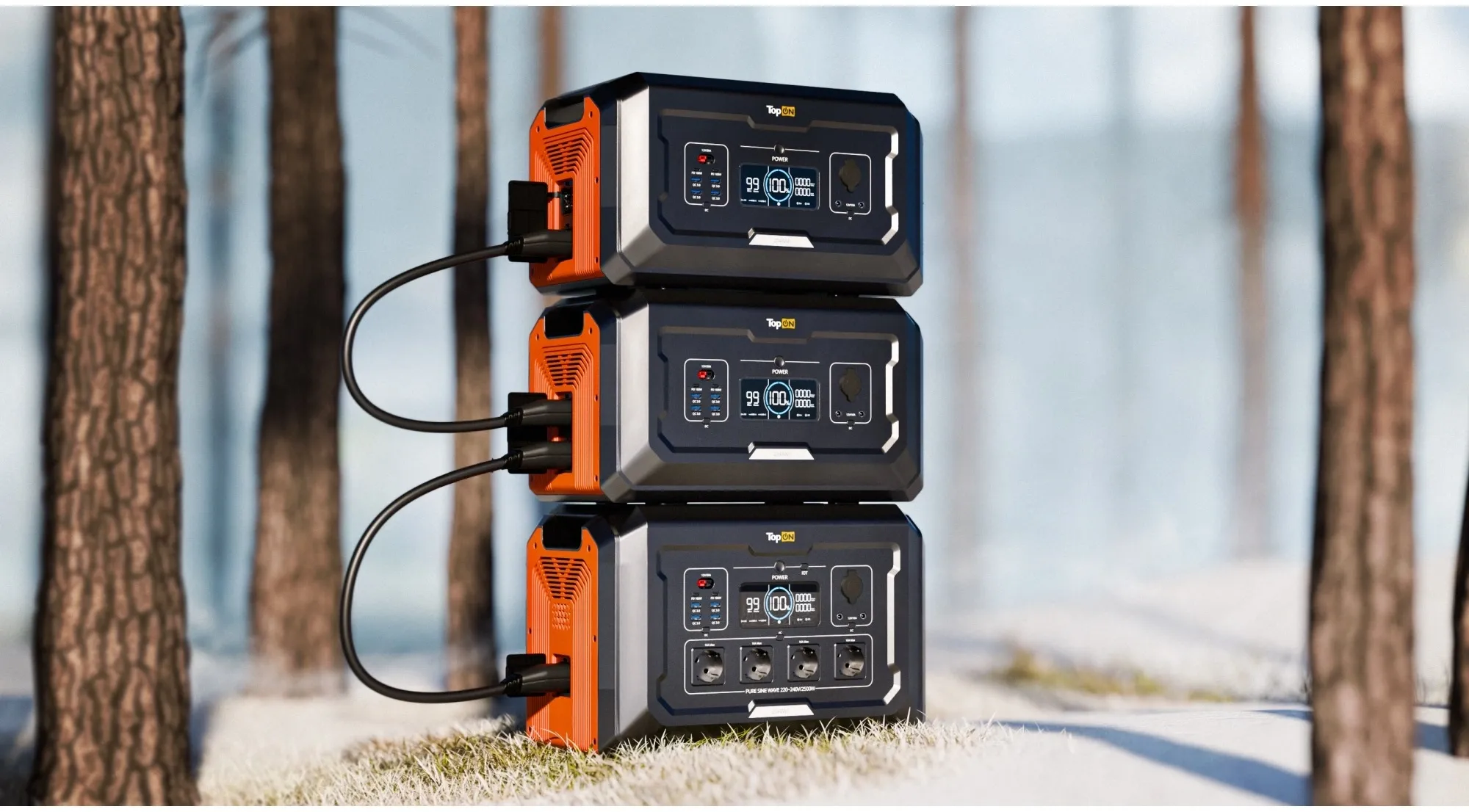 Электростанция портативная TopON TOP-X2500 640000mAh 16A QC3.0/PD2.0 6xUSB черный/оранжевый (103504)