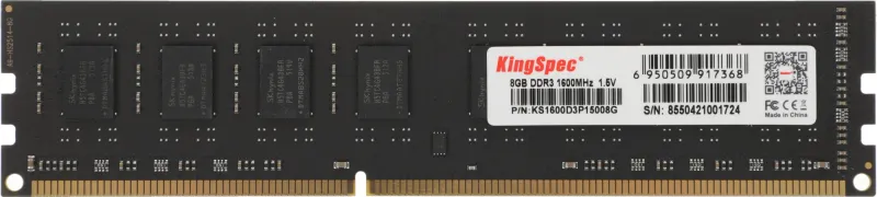 KingSpec DDR3 DIMM 8GB 1600MHz CL11 1x8GB 1.5V 240-pin