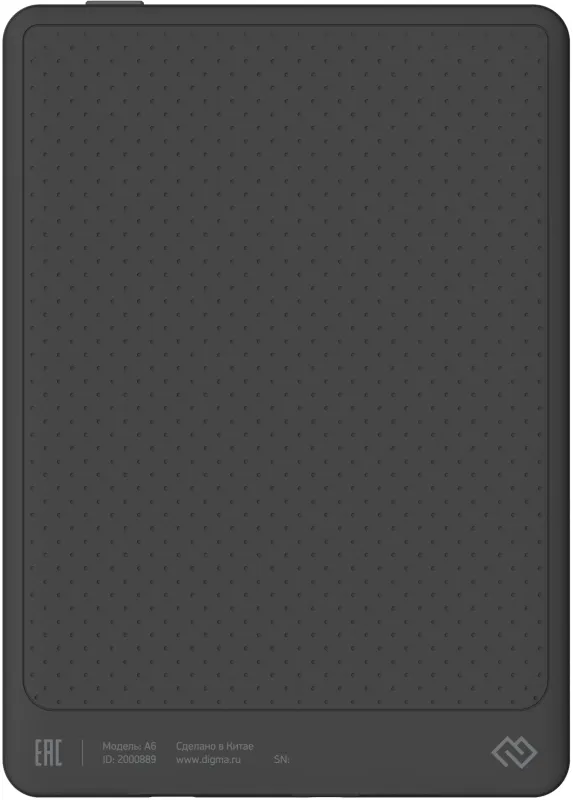 Электронная книга Digma A6 plus 6" E-Ink Carta 758x1024 1.8Ghz 1Gb/32Gb/SD/microSDHC/подсветка дисплея темно-серый (в компл.:обложка)