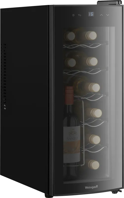 Винный шкаф Weissgauff WWC-12 Bottle 1-нокамерн. черный