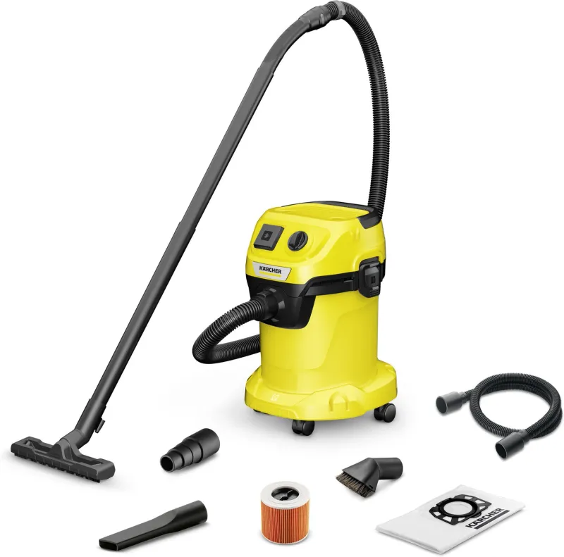 Строительный пылесос Karcher WD 3 P V-17/4/20 Workshop 1000Вт желтый