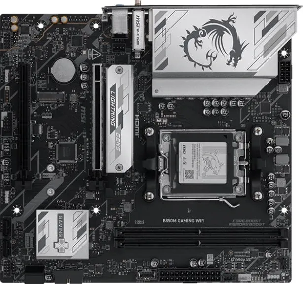 Материнская плата MSI B850M GAMING WIFI SocketAM5 AMD B850 2xDDR5 mATX AC`97 8ch(7.1) 2.5Gg RAID+HDMI+DP