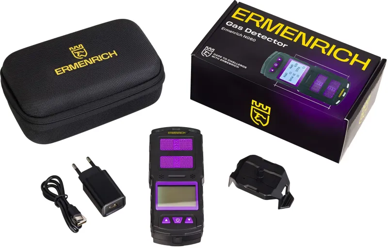 Детектор газа Ermenrich NG60 портативный фиолетовый/черный (84760)