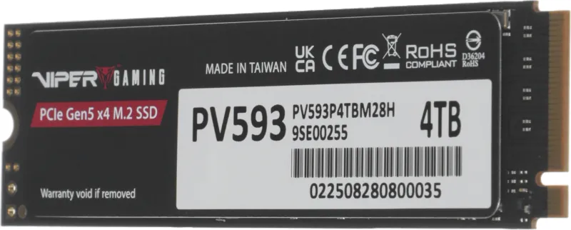 Накопитель SSD Patriot PCIe 5.0 x4 4TB PV593P4TBM28H Viper VP593 M.2 2280