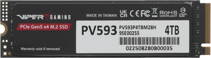 Накопитель SSD Patriot PCIe 5.0 x4 4TB PV593P4TBM28H Viper VP593 M.2 2280