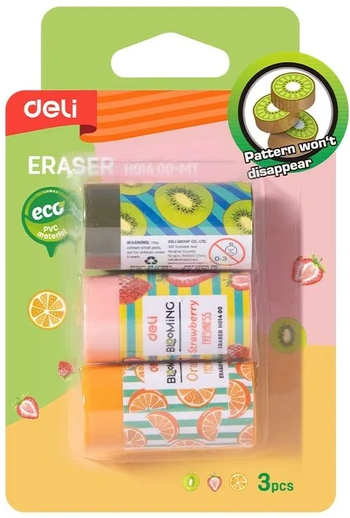 Набор ластиков Deli EH01400-MT ассорти блистер (3шт)