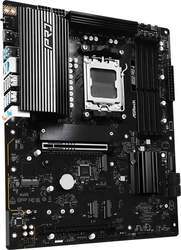 ASROCK B850 PRO-A, AM5, B850, 4*DDR5, 4*SATA, 4*M.2, 6*USB 2.0, 4*USB 3.2, 2*Type-C, 2*PCIx16, 1*M.2 (Key E), HDMI, ATX