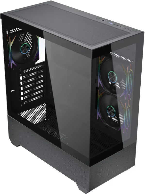 Корпус Accord ACC-EL1B TG черный без БП ATX 2xUSB2.0 1xUSB3.1 audio