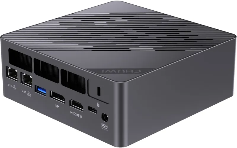 ПК Мини Chuwi AuBox Ryzen AI 9 365 (3.3) 32Gb SSD1Tb RGr Windows 11 Pro 2x2.5GbitEth WiFi BT 120W серебристый/черный