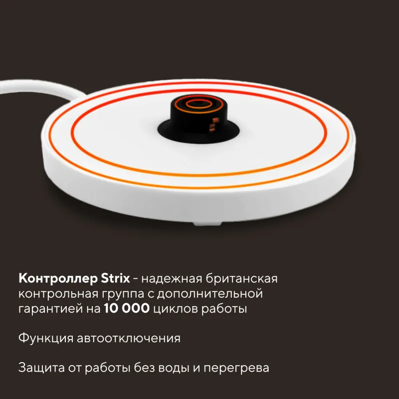 Чайник электрический Hyundai HYK-S9500 1.5л. 2200Вт белый корпус: металл/пластик