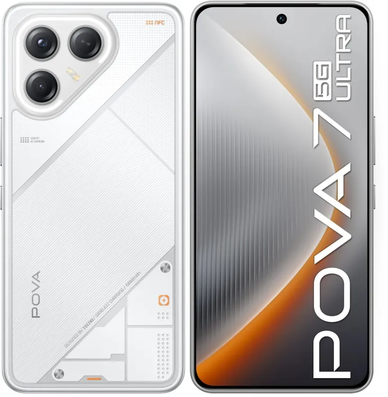 Смартфон Tecno Pova 7 Ultra 5G 256Gb 12Gb белый моноблок 3G 4G 6.8" 1080x2460 Android 14 50Mpix 802.11 a/b/g/n/ac NFC GPS GSM900/1800 Protect
