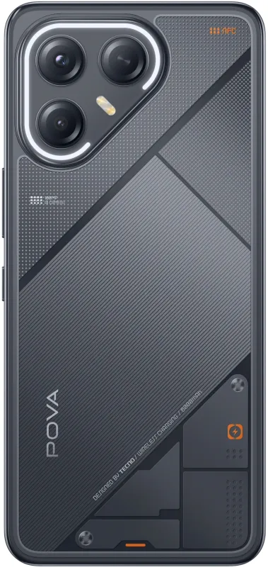 Смартфон Tecno Pova 7 Ultra 5G 256Gb 8Gb черный моноблок 3G 4G 6.8" 1080x2460 Android 14 50Mpix 802.11 a/b/g/n/ac NFC GPS GSM900/1800 Protect