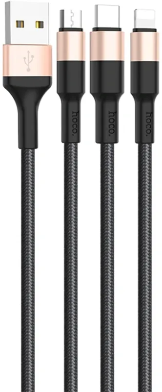 Кабель Hoco X26 Xpress one 80275 1м черный/золотистый