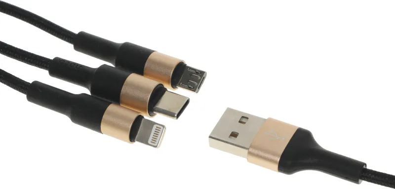 Кабель Hoco X26 Xpress one 80275 1м черный/золотистый