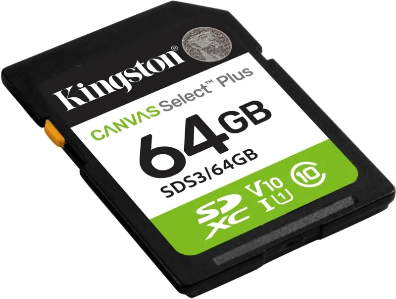 Флеш карта SDXC 64GB Kingston SDS3/64GB Canvas Select Plus w/o adapter