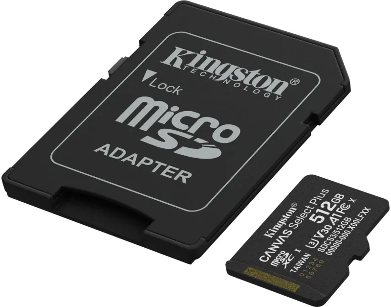 Флеш карта microSDXC 512GB Kingston SDCS3/512GB Canvas Select Plus + adapter