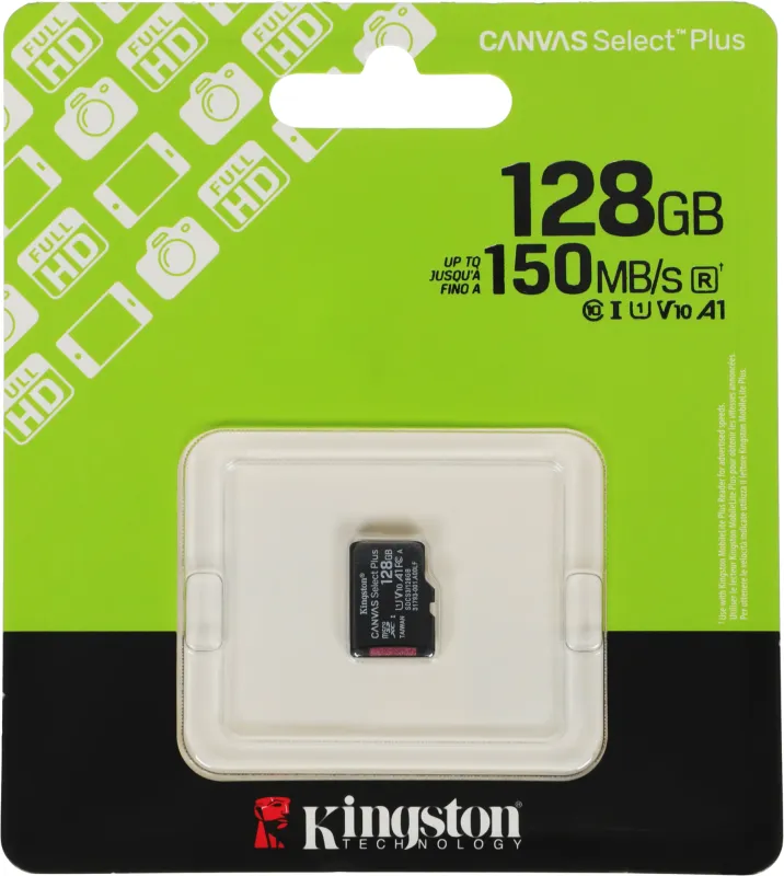 Флеш карта microSDXC 128GB Kingston SDCS3/128GBSP Canvas Select Plus w/o adapter