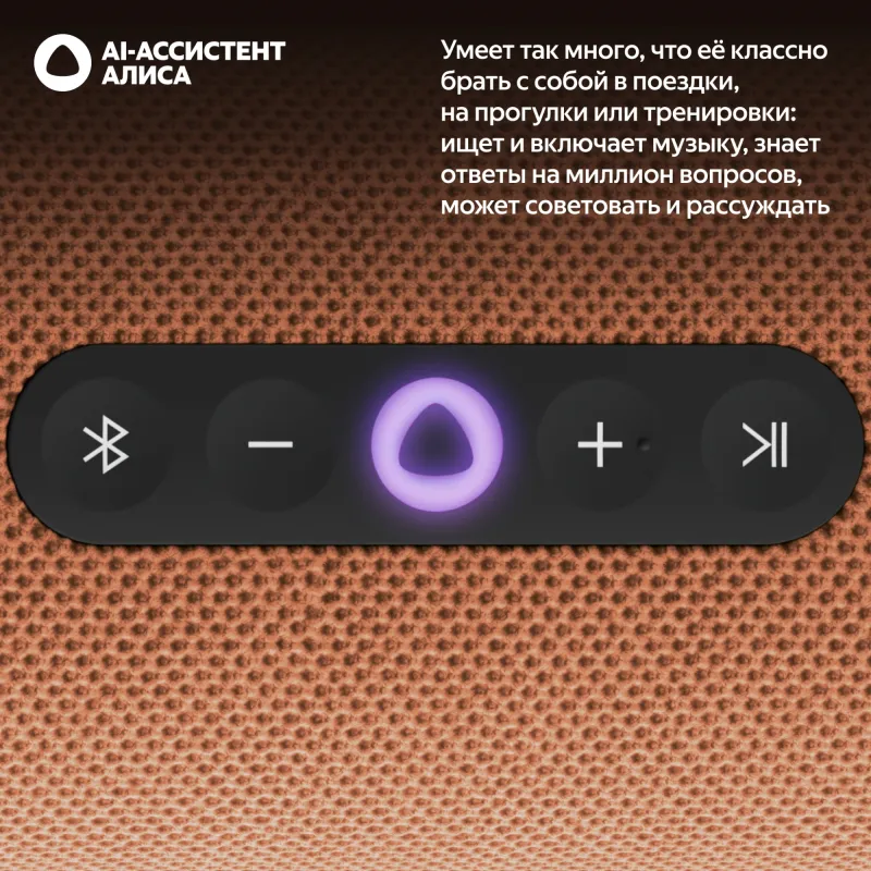 Умная колонка Yandex Стрит Алиса оранжевый 30W 2.0 BT/Wi-Fi 10м 3300mAh (YNDX-00030ORG)