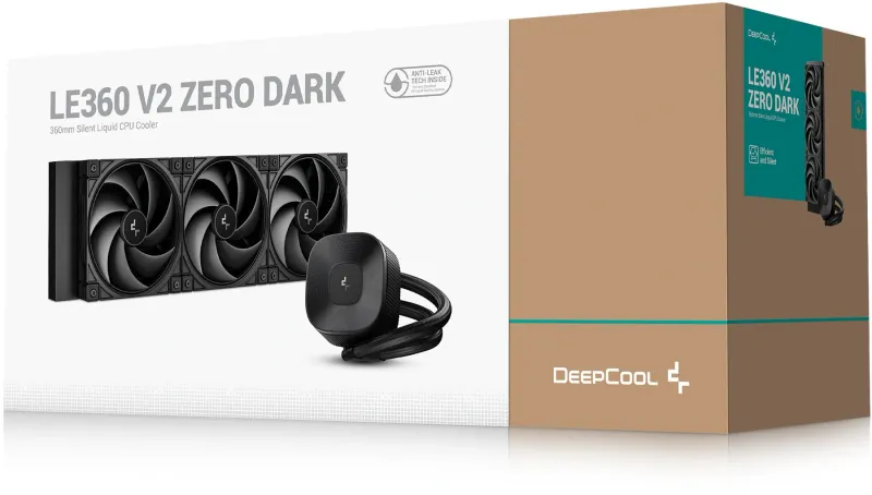 Система водяного охлаждения Deepcool LE360 V2 Zero Dark Soc-AM5/AM4/1200/1700/1851 черный 4-pin 19-31.6dB Al 250W 1632gr Ret (R-LE360ZERO-BKLNMD-G-1)