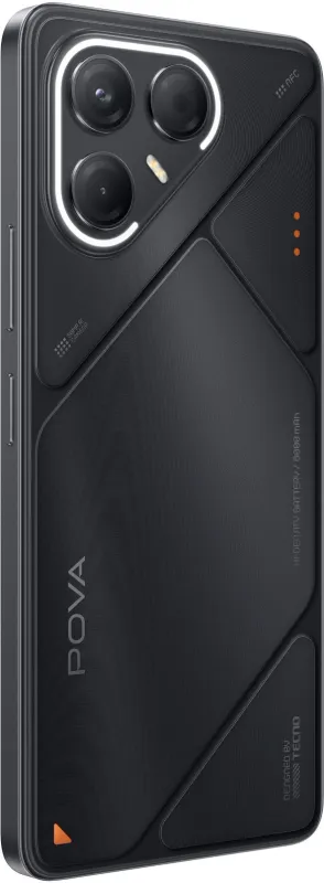 Смартфон Tecno Pova 7 5G 128Gb 8Gb черный моноблок 3G 4G 2Sim 6.78" 1080x2460 Android 15 50Mpix 802.11 a/b/g/n/ac/ax NFC GPS GSM900/1800 Protect microSD max1024Gb