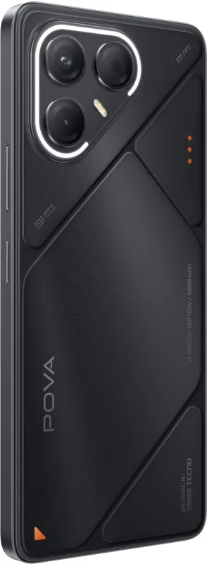 Смартфон Tecno Pova 7 5G 128Gb 8Gb черный моноблок 3G 4G 2Sim 6.78" 1080x2460 Android 15 50Mpix 802.11 a/b/g/n/ac/ax NFC GPS GSM900/1800 Protect microSD max1024Gb