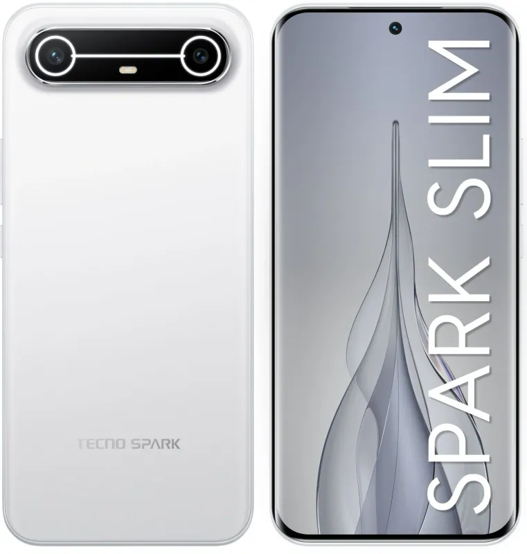 Смартфон Tecno Spark Slim 256Gb 8Gb белый моноблок 3G 4G 6.78" 1224x2720 Android 15 50Mpix 802.11 a/b/g/n/ac/ax NFC GPS GSM900/1800 Protect