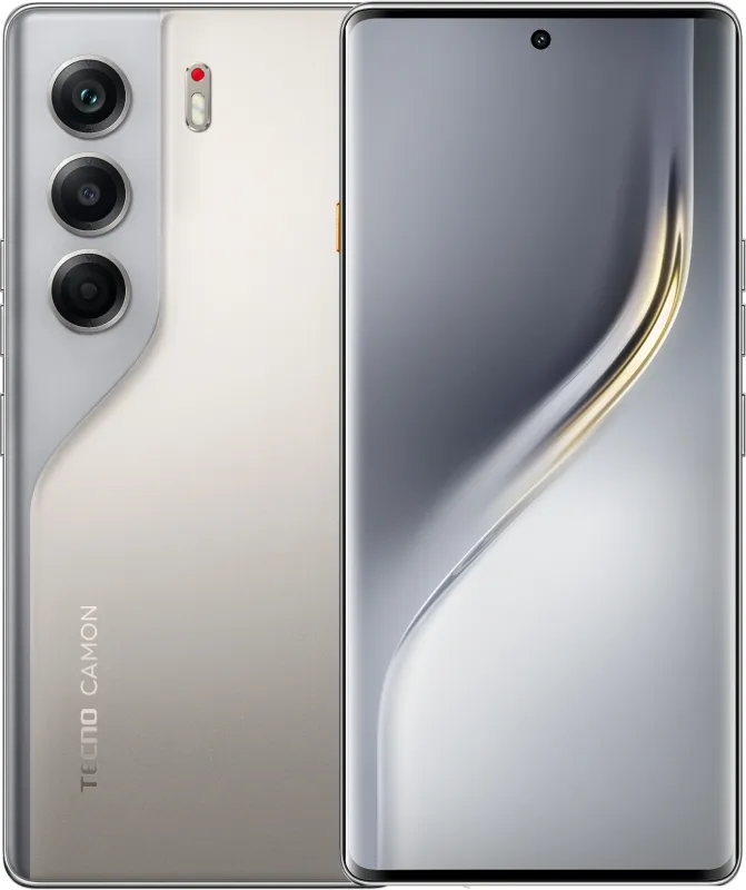 Смартфон Tecno Camon 40 Pro 5G 256Gb 8Gb титан моноблок 3G 4G 6.78" 1080x2436 Android 15 50Mpix 802.11 a/b/g/n/ac NFC GPS GSM900/1800 GSM1900 Protect