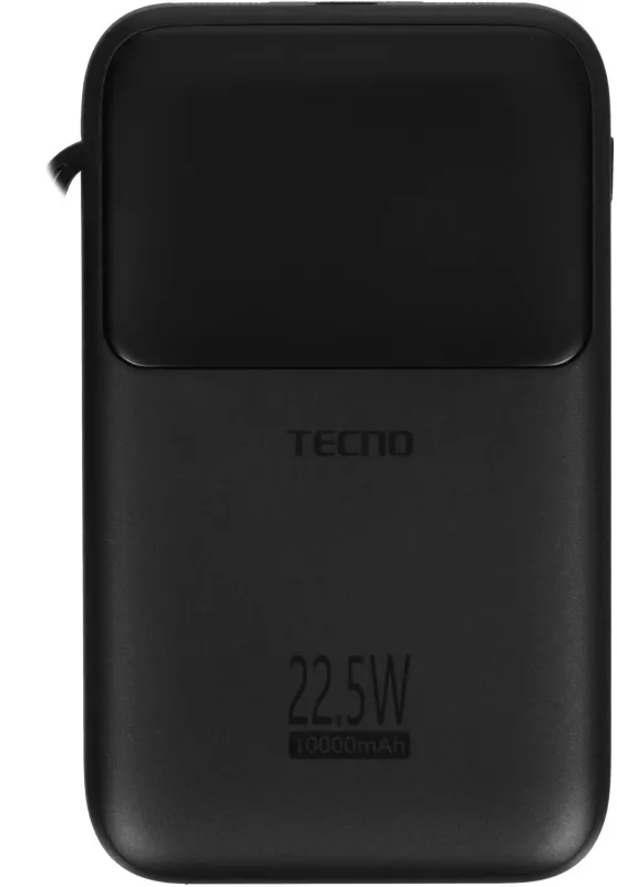 Мобильный аккумулятор Tecno Pocket S101Q 10000mAh QC3.0/PD3.0 22.5W 2.4A 2xUSB-A/USB-C черный