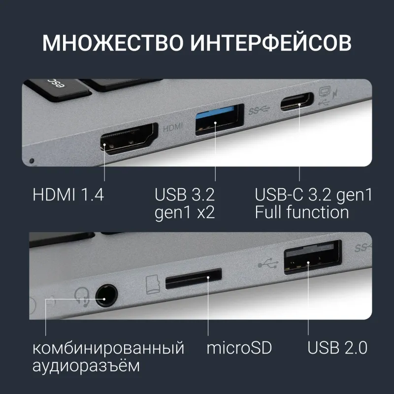 Ноутбук Digma EVE C5805 N-series N100 16Gb SSD512Gb Intel UHD Graphics 16" IPS WUXGA (1920x1200) Windows 11 Pro dk.grey WiFi BT Cam 6000mAh (DN16N1-ADXW01)