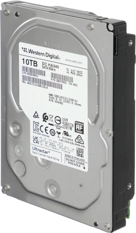 Жесткий диск WD SATA-III 10TB 0B47062 WUS721210BLE6L4 Ultrastar DC HA340 512E (7200rpm) 512Mb 3.5"