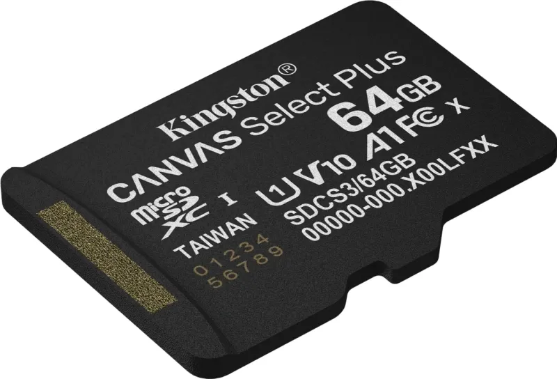 Флеш карта microSDXC 64GB Kingston SDCS3/64GBSP Canvas Select Plus V10 A1 w/o adapter