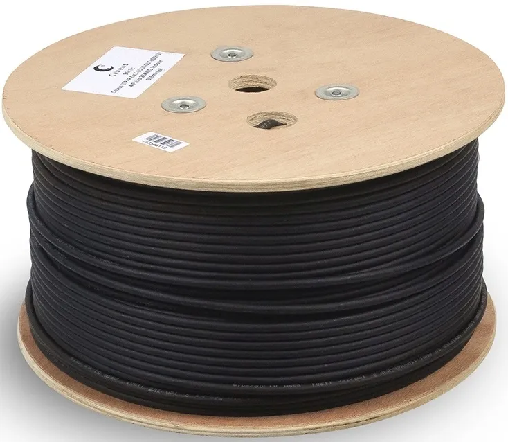 Кабель информационный Cabeus FTP-4P-Cat.5e-SOLID-OUT-LSZH-UV FTP-4P-CAT.5E-SOLID-OUT-LSZH-U кат.5E F/UTP LSZH универсальный 305м черный