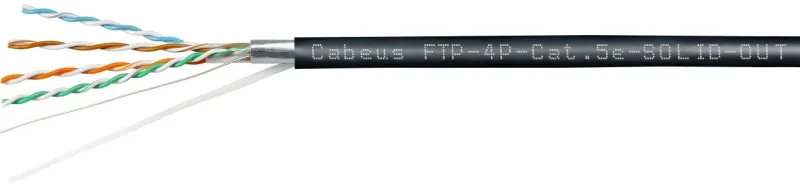 Кабель информационный Cabeus FTP-4P-Cat.5e-SOLID-OUT-LSZH-UV FTP-4P-CAT.5E-SOLID-OUT-LSZH-U кат.5E F/UTP LSZH универсальный 305м черный