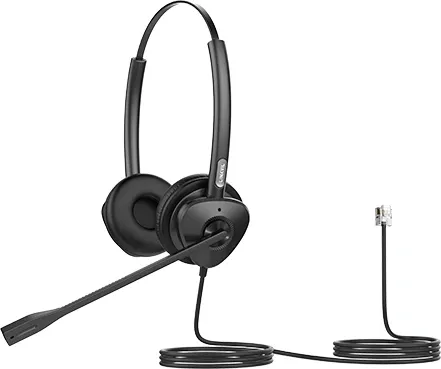 Гарнитура для ip телефонов Fanvil HT302 Fanvil, Headset, Leather cushions, 260° bendable boom arm, Dual Color LED Indicator, Supports ENC technology Noise Cancellation, QD to RJ9 Headset, Dual Headset