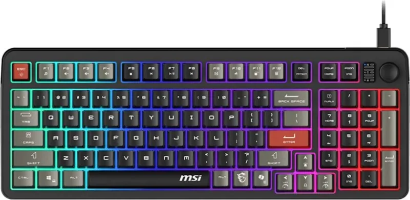 Keyboard MSI FORGE GK110, Wired, membrane Keyboard, multi-colour LED backlighting, 26 Key Anti-ghosting Capability, Black