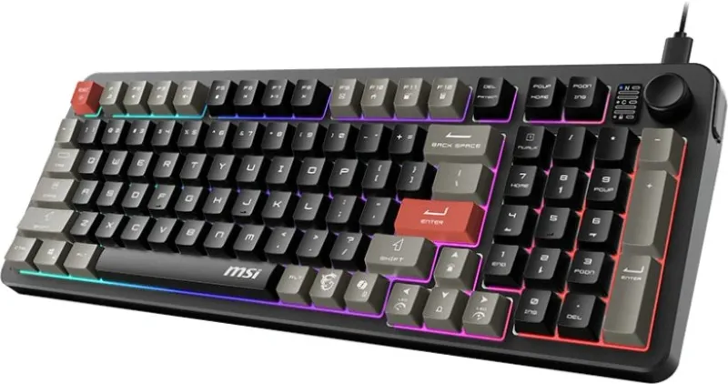 Keyboard MSI FORGE GK110, Wired, membrane Keyboard, multi-colour LED backlighting, 26 Key Anti-ghosting Capability, Black