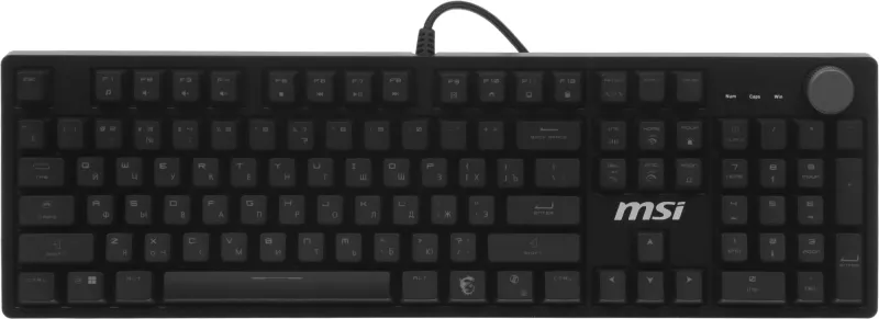 клавиатура Keyboard MSI FORGE GK330, Wired, mechanical red switches, hot-swapp, magnetic cover, volume scroll wheel,  multi-colour LED backlighting, Black