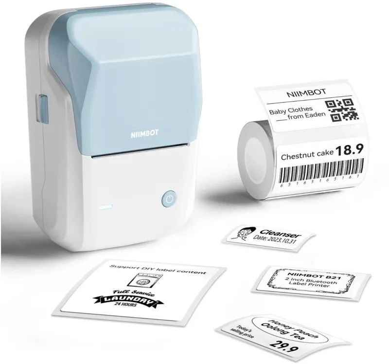 Термопринтер Niimbot B1 Blue (1746797) 203dpi 50мм/с/USB/BT для печ.этик. голубой